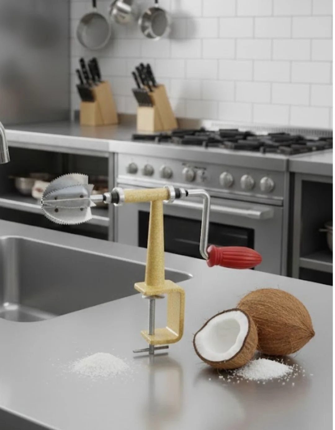 semi husked coconut