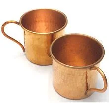 Copper Hammerd Mugs