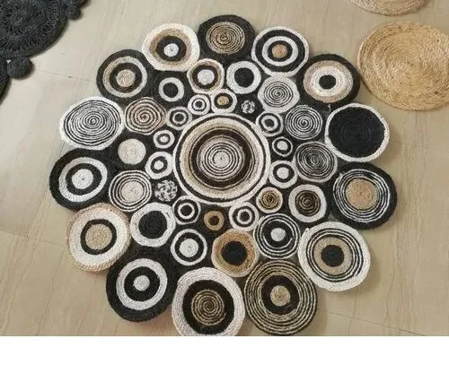 Natural Jute Geometric Area Rug