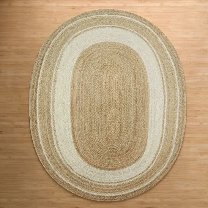 Natural 3x5 Handwoven Geometric Jute Rug