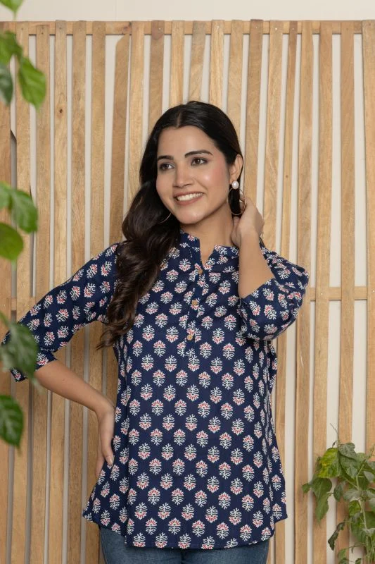 brask india Womens & Girls Casual Regular Kurti Top Rayon Embroidery Print