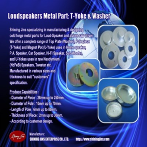 Professional OEM Manufacturer Forging Loudspeaker Parts Back Plate and Pot Yokes made in Taiwan