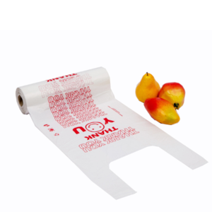 Custom T-Shirt Shopping Bags T Shirt Plastic Food Bags on roll made by Vietnam