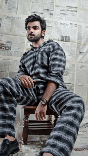 Custom Winter Autumn Men Buffalo Plaid Print Flannel Lounge Pajama Pants