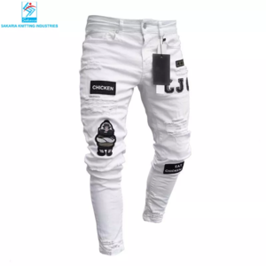 Ripped Jeans Men Custom Wholesale Made High Quality Popular Men Ripped Jeans Street Casual