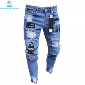 Ripped Jeans Men Custom Wholesale Made High Quality Popular Men Ripped Jeans Street Casual