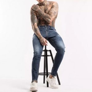 Latest Design Customized Logo High Quality New Arrival OEM ODM Denim Material Men Denim Pant In Blue Color