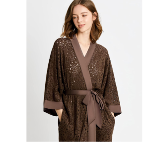 patterned bathrobe