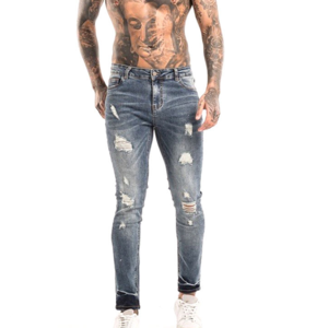 Hot Selling High Quality Customized Logo Printing New Design Jeans Material 2022 Street Wear Men Denim Pant