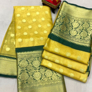 Zari weaving work bridle saree