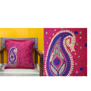 Hand embroidery full aari cushion