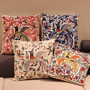 Hand Block with sateen embroidery Dori work