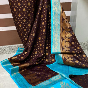 Banarasi dyablekatan georget bridle and party wear saree