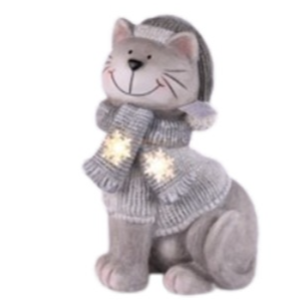 Winter Cat Christmas Décor with LED