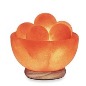 Himalayan Glow 1328 Bowl Salt lamp with Massage Ball