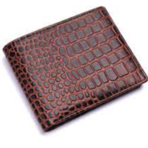 Crocodile print leather wallet.