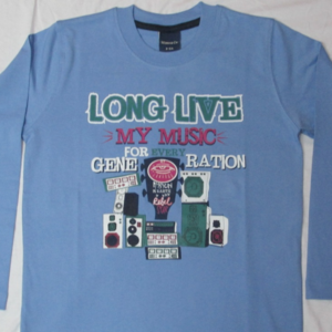 Boy's long sleeve solid dyed t-shirt.