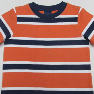 Boy's short sleeve yarn dyed t-shirt.