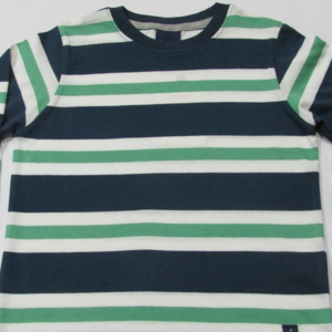 Boy's long sleeve yarn dyed t-shirt.