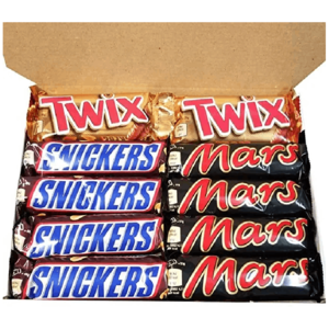 Mars Chocolate Bars , M&Ms , Snickers, Twix, Bounty