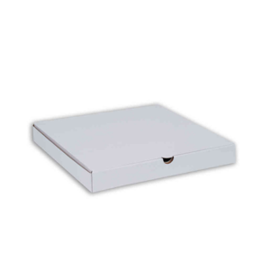 Pizza Boxes 28cm x 28cm x 3.5cm (11inc x 11inc x 1.4inc) White Cardboard Corrugated Kraft - Lock Corner