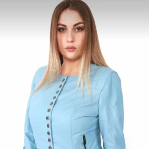 Women's Denim Leather Jacket