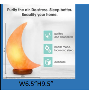 100% Authentic  Natural  Himalayan Salt  Lamp; Hand  Carved Moon  Pink Crystal  Rock Salt from  Himalayan  Mountains;