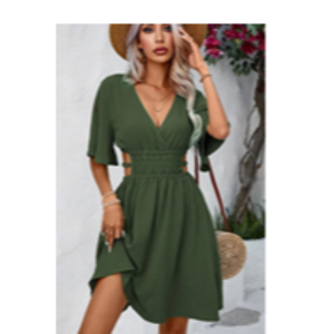 Women's cotton dress with waist elastic
