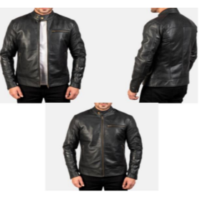 Dean Black Leather Biker Jacket