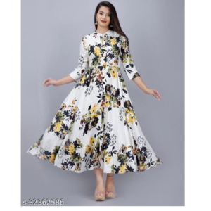 Fabric rayon anarkali gown