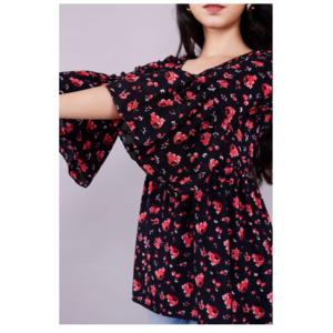 Fabric rayon flower print top