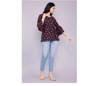 Fabric rayon flower print top