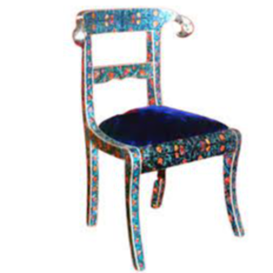wooden metal meenakari chair chairs