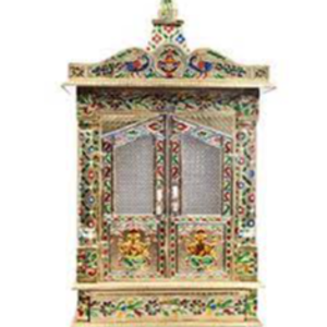 wooden metal meenakari Temple