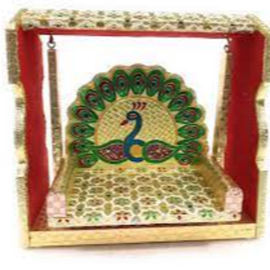 wooden metal meenakari jula