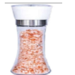 glass short bottle with plastic cap ceramic grinder