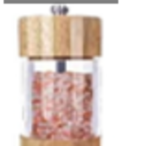 Glass top Bottle with wooden cap ceramic grinder Size= 200g-300g