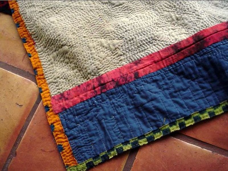 Handcraftd Microfiber Blue Check Print blanket