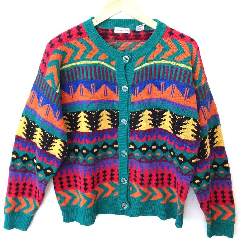 Metallic-Printed Cardigan