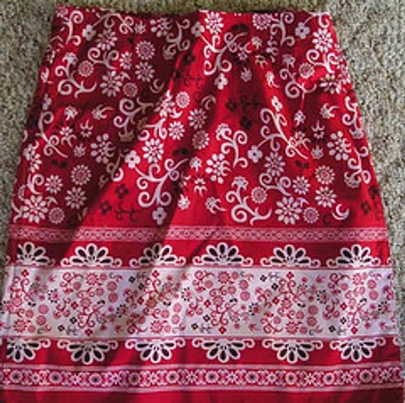 Red Printed Lehanga With Top And Gota Detailing