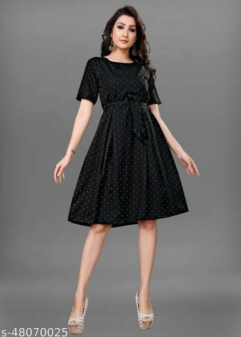 Button Mid-length Dress High Quality Basic Dress
