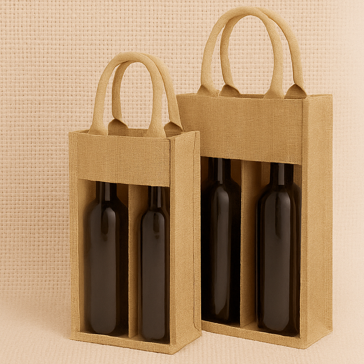 PREMIUM JUTE BOTTLE BAG - ECO FRIENDLY, REUSABLEAND LAMINATED