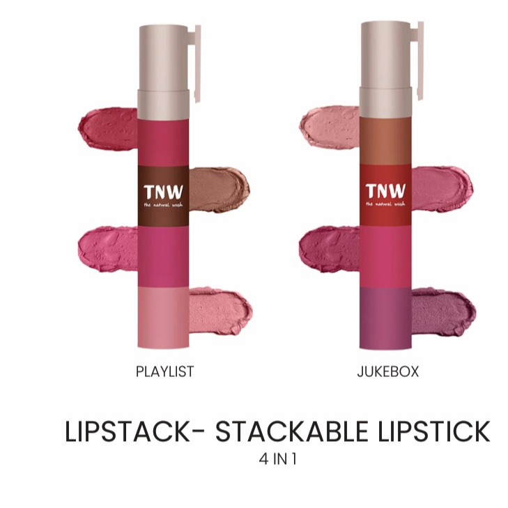 TNW -The Natural Wash4 In One  Lipstack-latest in 2 Style Longstay lipstick set | 8 shades| 6.4g
