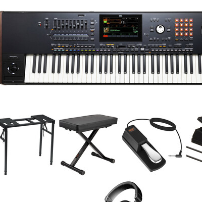 Korg Pa5X 76-Key Pro Arranger Keyboard Kit with Stand, X-Bench, Pedals, and Headphones