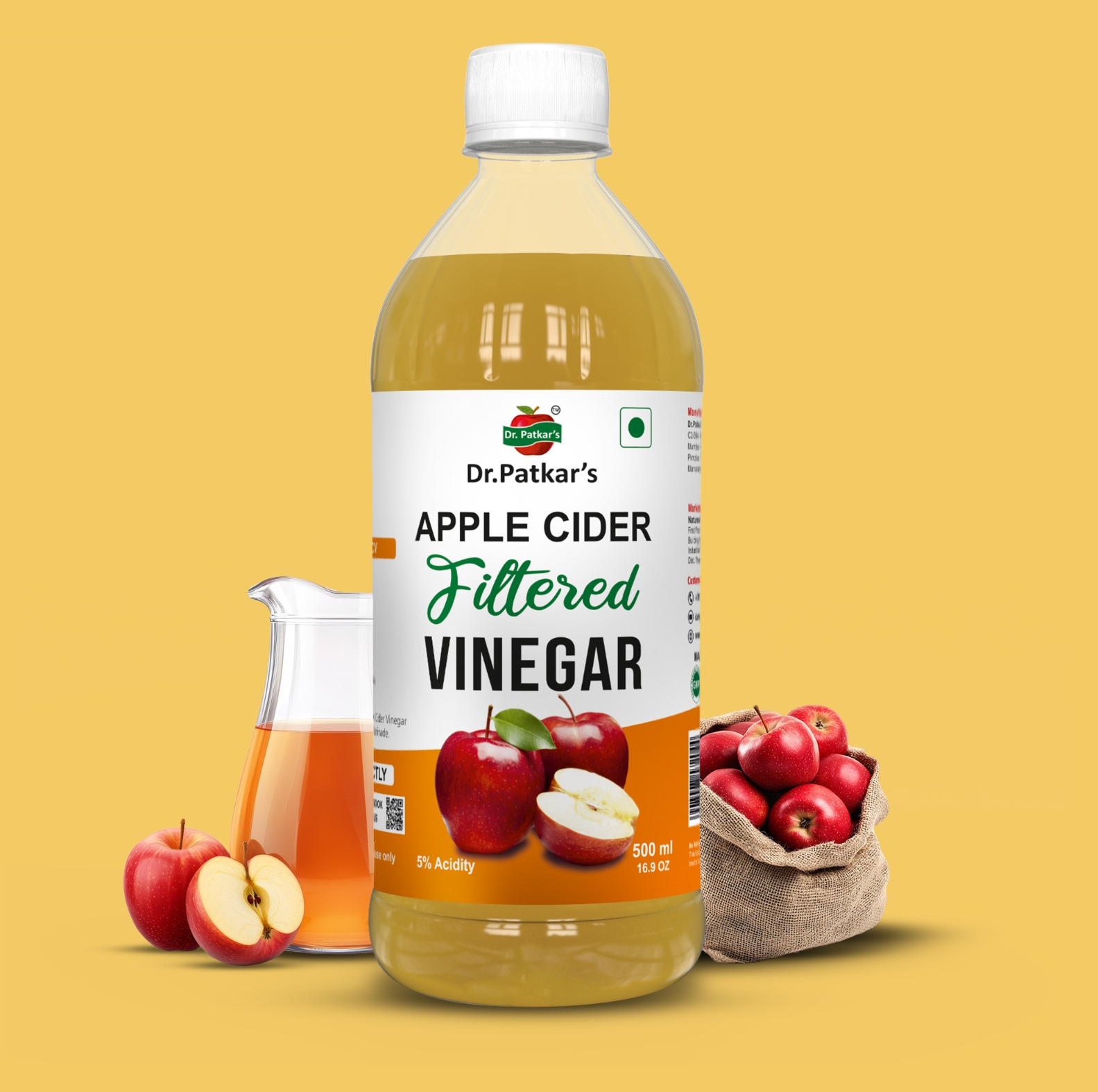 Apple Cider Vinegar Filtered Vinegar 500ML  (ACV Filtered Vinegar)