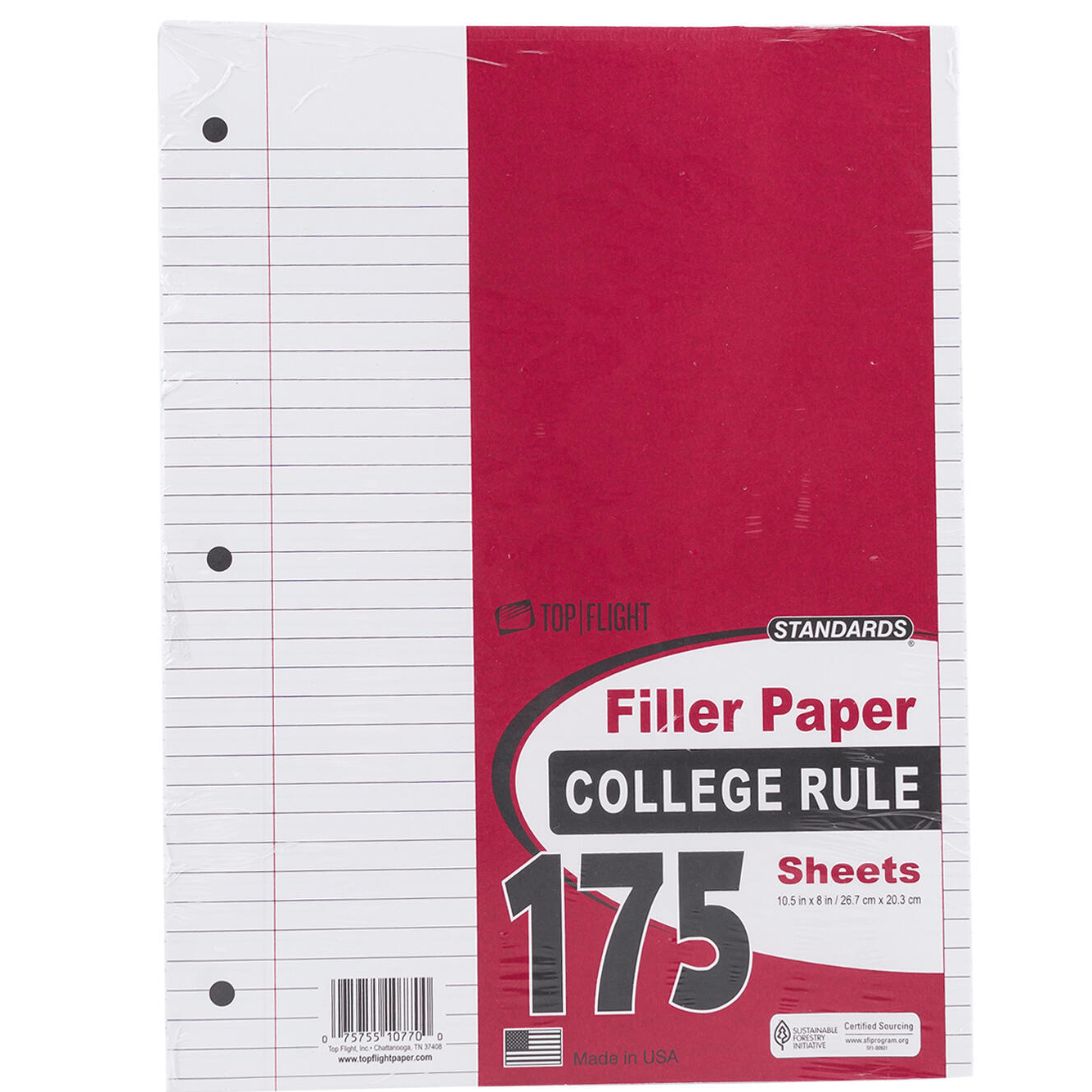 Top Flight College Rule 175 Sheets Filler Paper