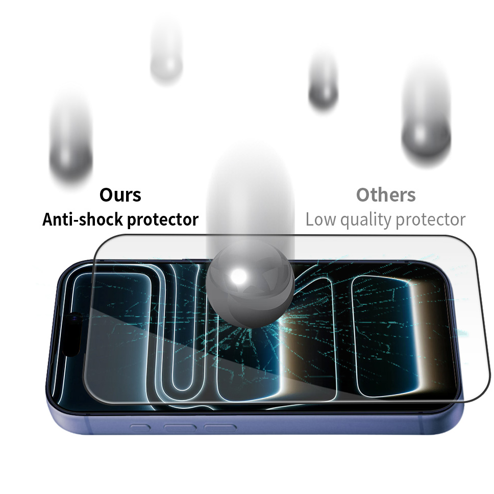 Ultra Clear Bare-feel Smooth Feeling 3D Glue Dispensing Tempered Glass Screen Protector for iPhone 17 Pro max/ for 16 Pro max