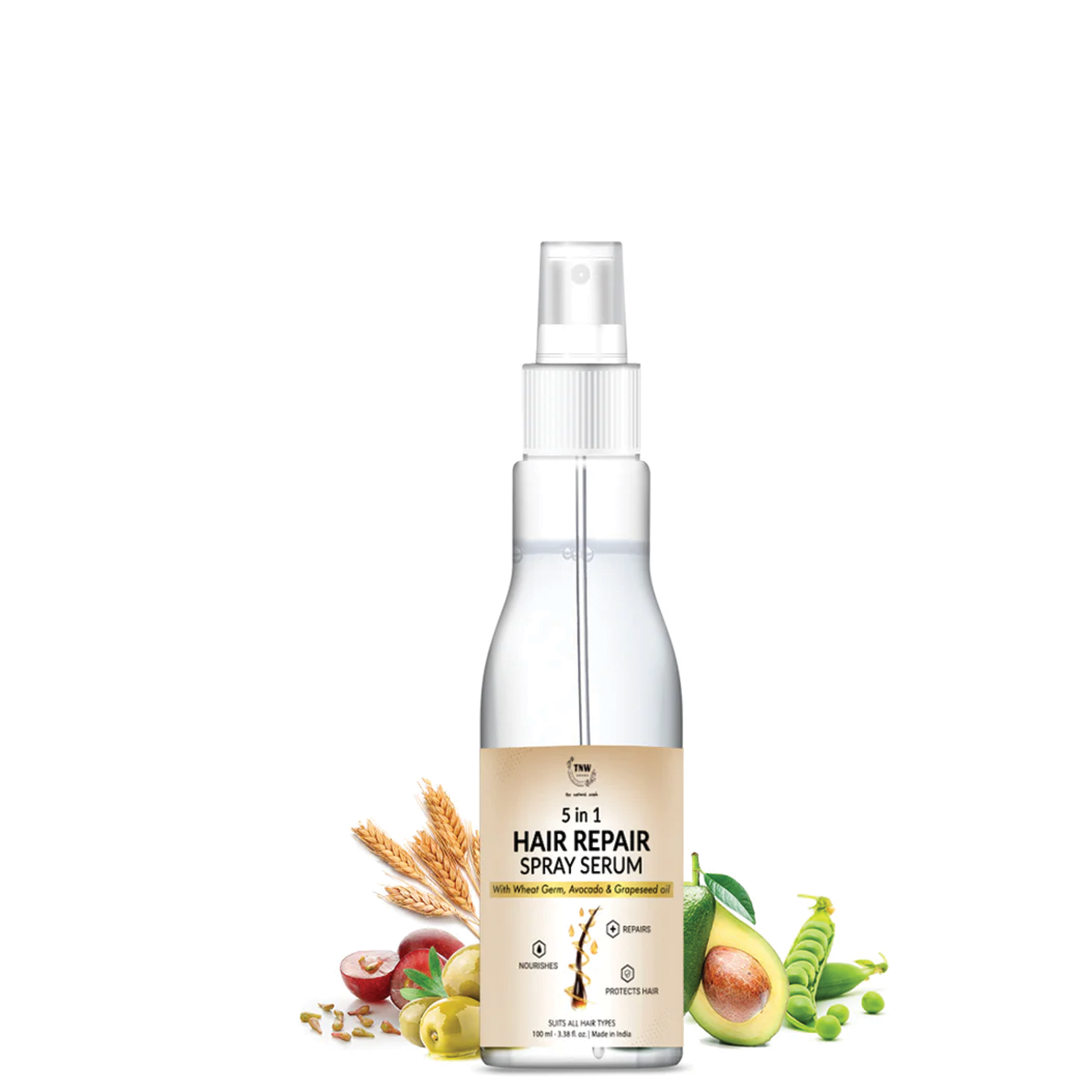 TNW – The Natural Wash 5-in-1 Hair Repair Spray Serum for Frizz-Free & Manageable Hair | Serum for Repairing Hair Damage | Spray Serum for Shiny Hair