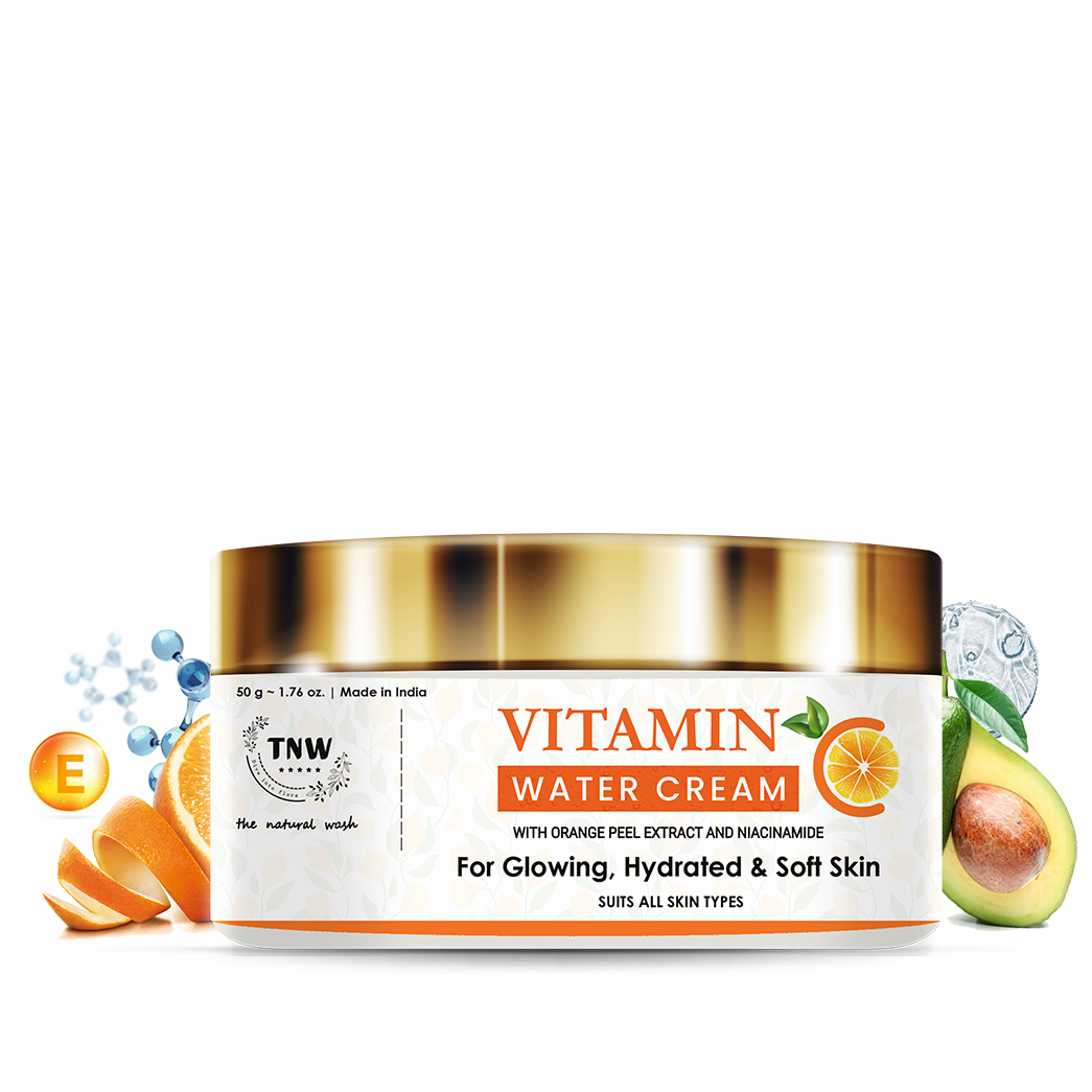 TNW -The Natural Wash Vitamin C Water Cream for Hydrated Skin | With Orange Peel Extract, Niacinamide & Hyaluronic Acid | Makes Skin Soft & Supple