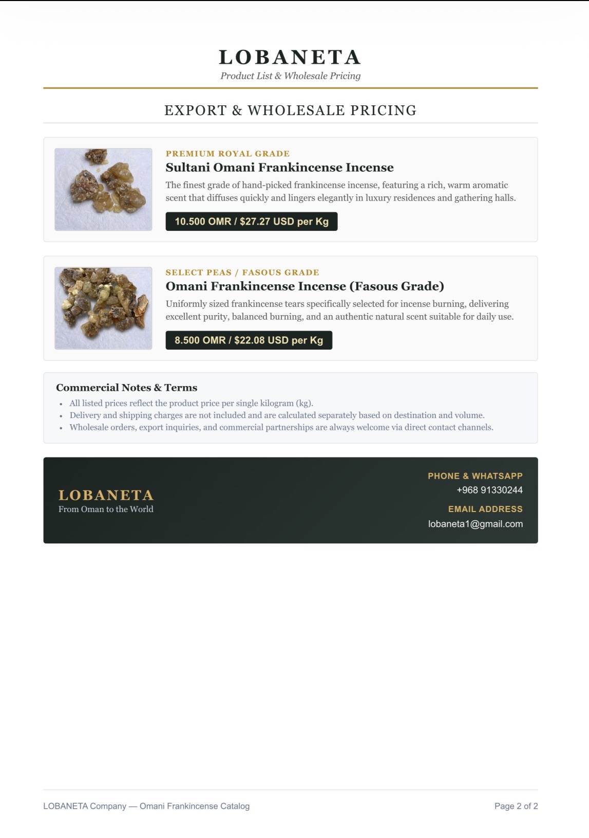Premium Royal Grade – Sultani Omani Frankincense Incense